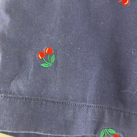 Jones and Company Navy Cotton Shorts w/ Cherries - Picture 2 of 7